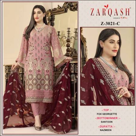 Zarqash Z 3021 Wholesale Pakistani Salwar Suits Catalog